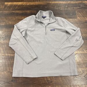 Patagonia Men's XL Gray Fleece 1/4 Zip Pullover Sweater Mock Neck Long Sleeve